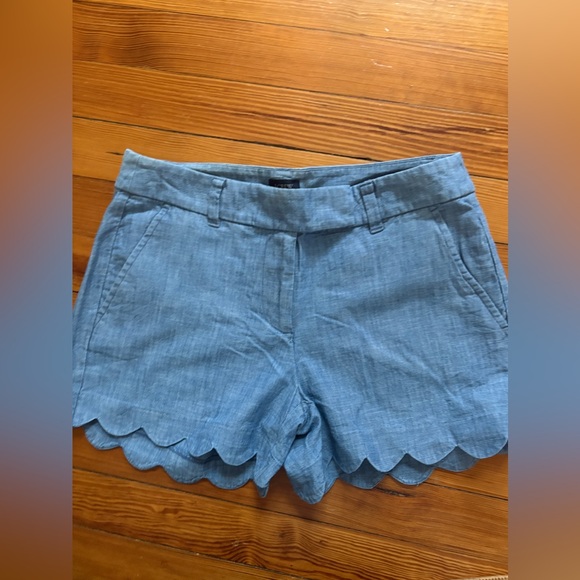 J. Crew Pants - J. Crew Chambray Scalloped Shorts